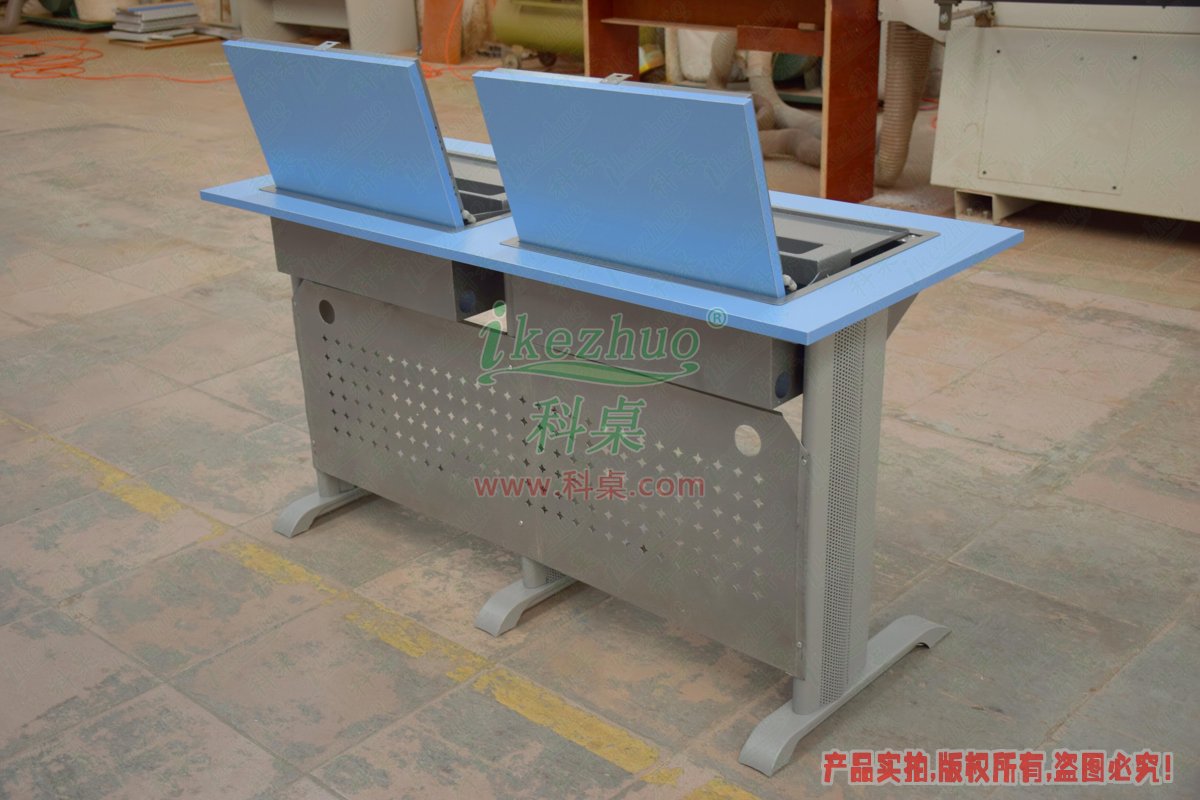 科桌家具,翻轉電腦桌,雙人金屬腳架手動箱體翻轉電腦桌 科桌家具,翻轉電腦桌,雙人金屬腳架手動箱體翻轉電腦桌